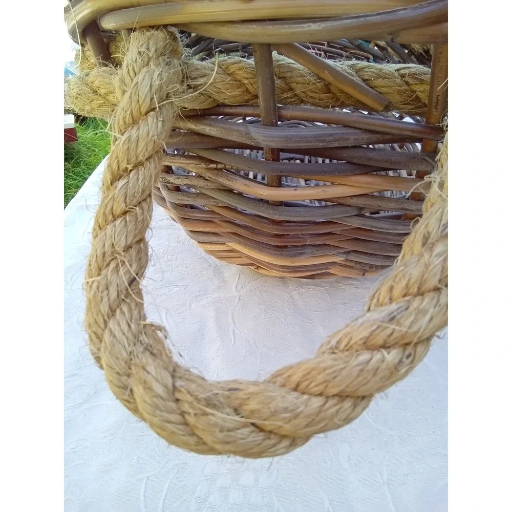 Woven Basket with Rope Handles